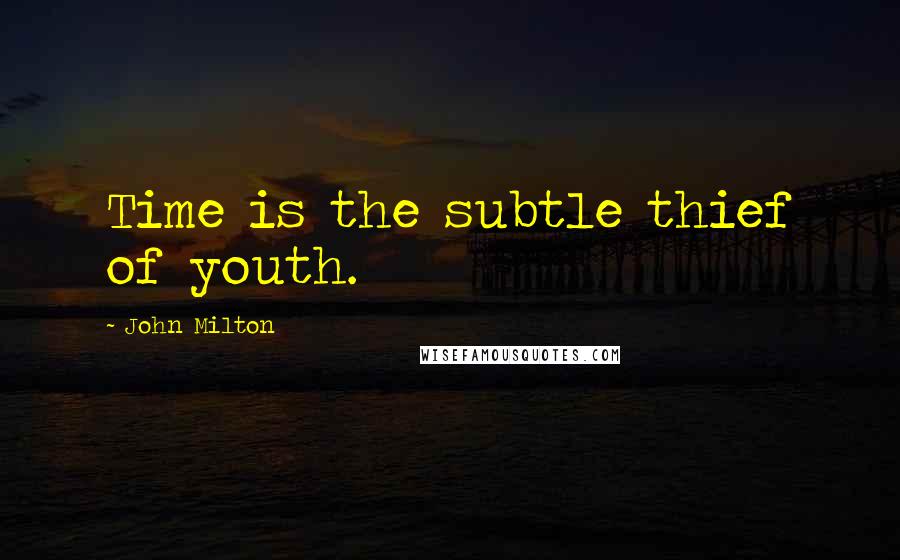 John Milton Quotes: Time is the subtle thief of youth.