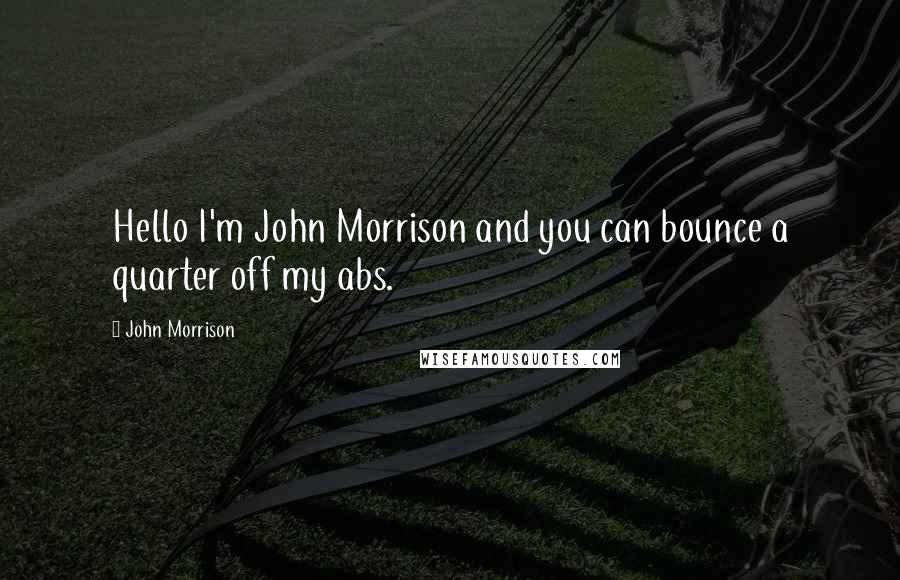 John Morrison Quotes: Hello I'm John Morrison and you can bounce a quarter off my abs.