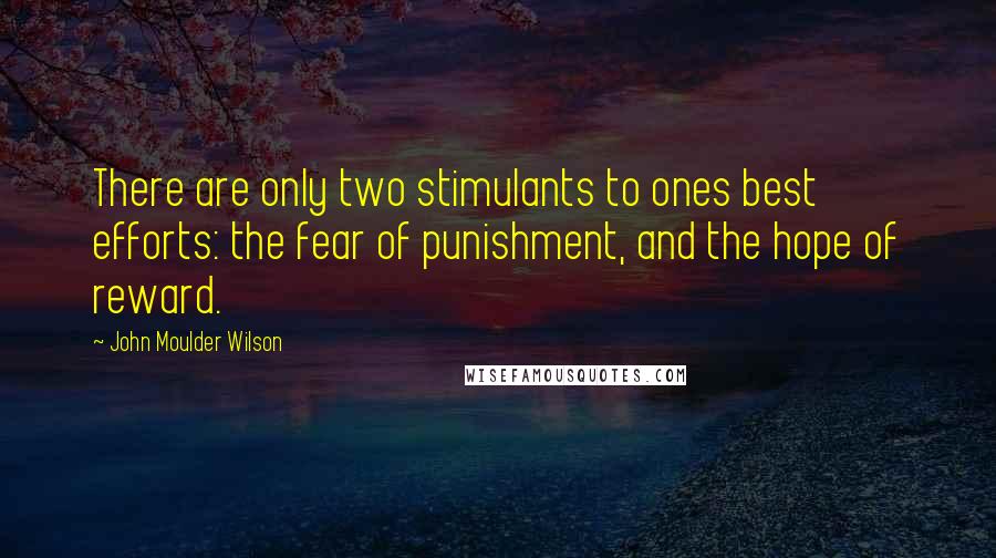John Moulder Wilson Quotes: There are only two stimulants to ones best efforts: the fear of punishment, and the hope of reward.