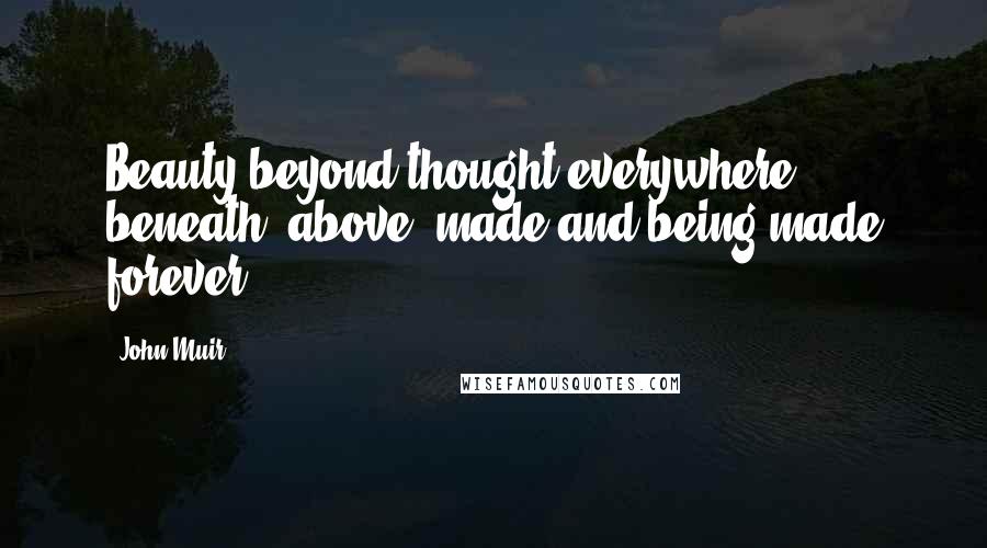 John Muir Quotes: Beauty beyond thought everywhere, beneath, above, made and being made forever.