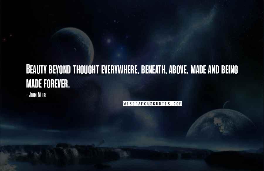 John Muir Quotes: Beauty beyond thought everywhere, beneath, above, made and being made forever.