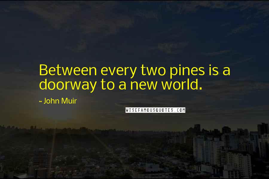 John Muir Quotes: Between every two pines is a doorway to a new world.