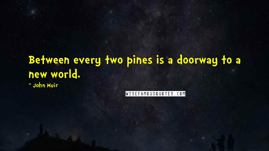 John Muir Quotes: Between every two pines is a doorway to a new world.