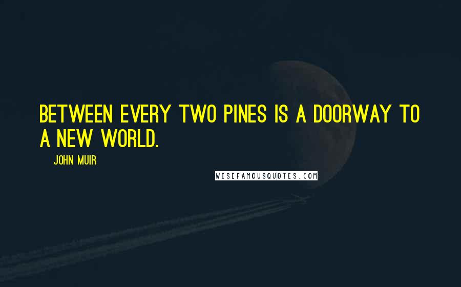 John Muir Quotes: Between every two pines is a doorway to a new world.