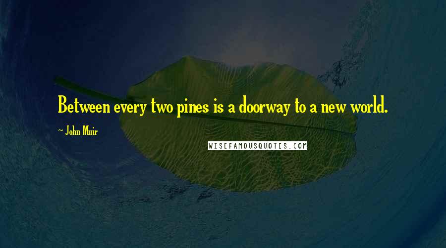 John Muir Quotes: Between every two pines is a doorway to a new world.