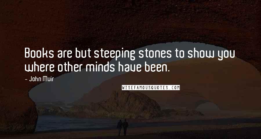 John Muir Quotes: Books are but steeping stones to show you where other minds have been.