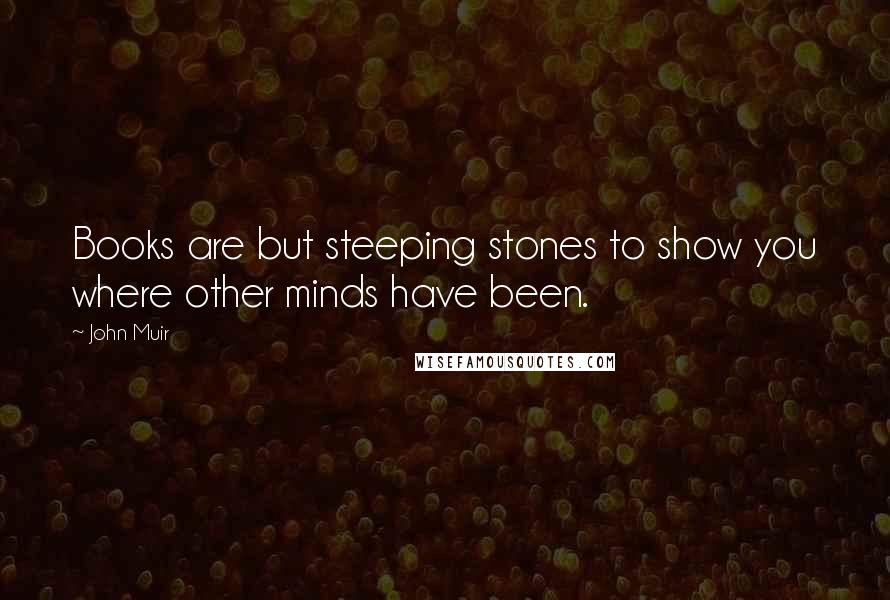 John Muir Quotes: Books are but steeping stones to show you where other minds have been.