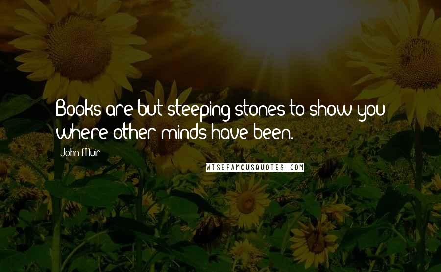 John Muir Quotes: Books are but steeping stones to show you where other minds have been.