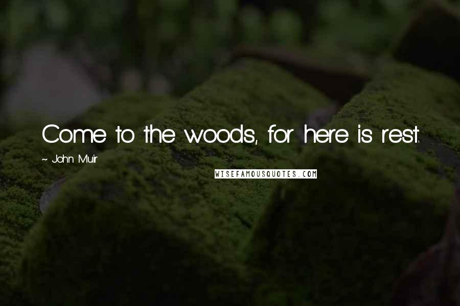 John Muir Quotes: Come to the woods, for here is rest.