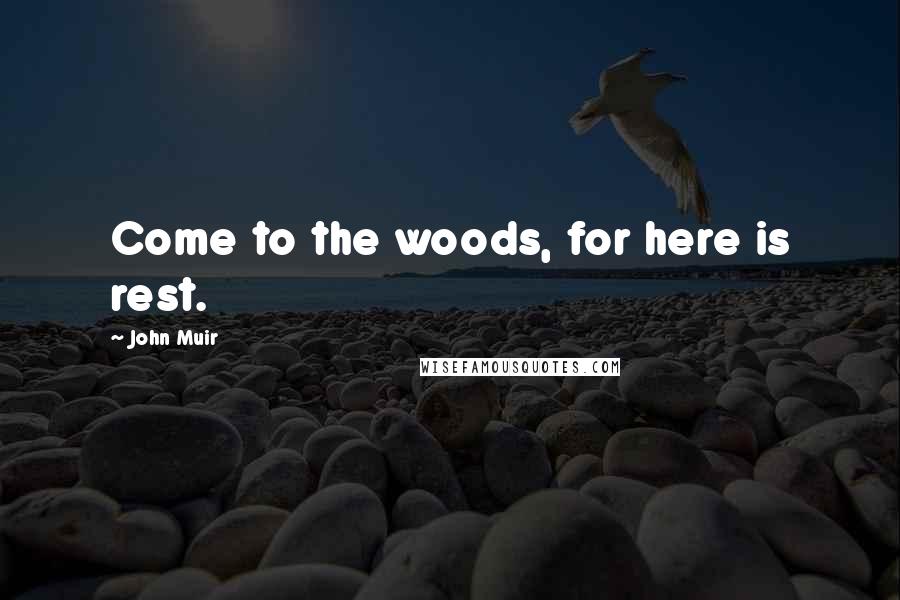 John Muir Quotes: Come to the woods, for here is rest.