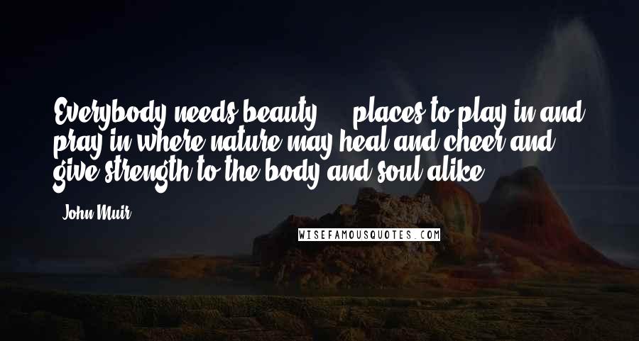 John Muir Quotes: Everybody needs beauty ... places to play in and pray in where nature may heal and cheer and give strength to the body and soul alike.