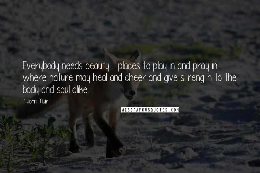 John Muir Quotes: Everybody needs beauty ... places to play in and pray in where nature may heal and cheer and give strength to the body and soul alike.