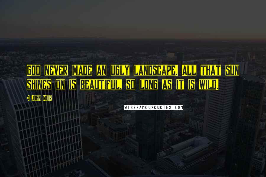John Muir Quotes: God never made an ugly landscape. All that sun shines on is beautiful, so long as it is wild.