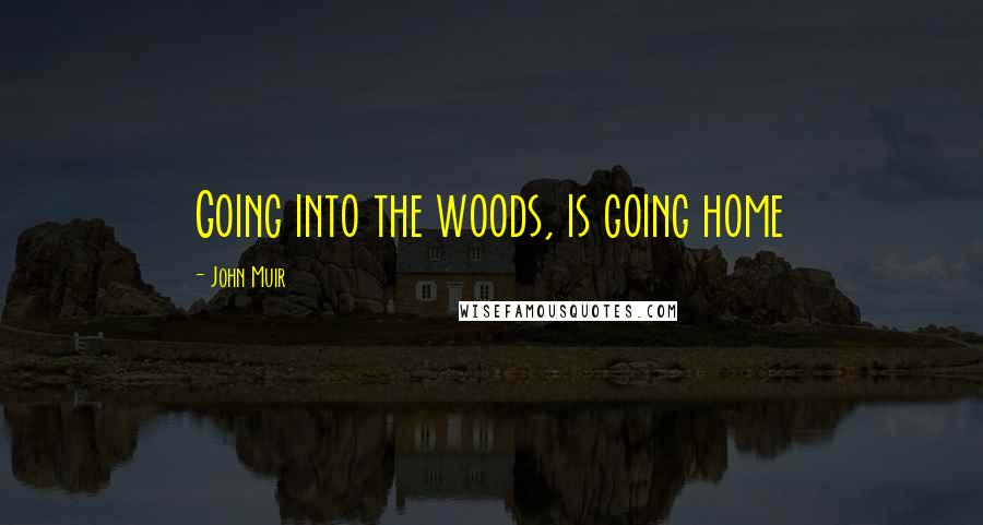 John Muir Quotes: Going into the woods, is going home