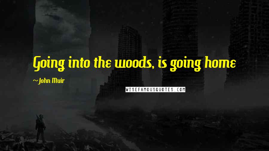 John Muir Quotes: Going into the woods, is going home