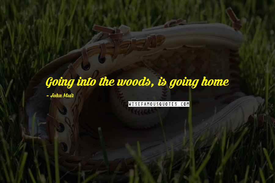 John Muir Quotes: Going into the woods, is going home