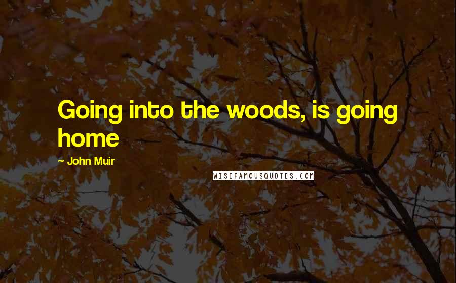 John Muir Quotes: Going into the woods, is going home