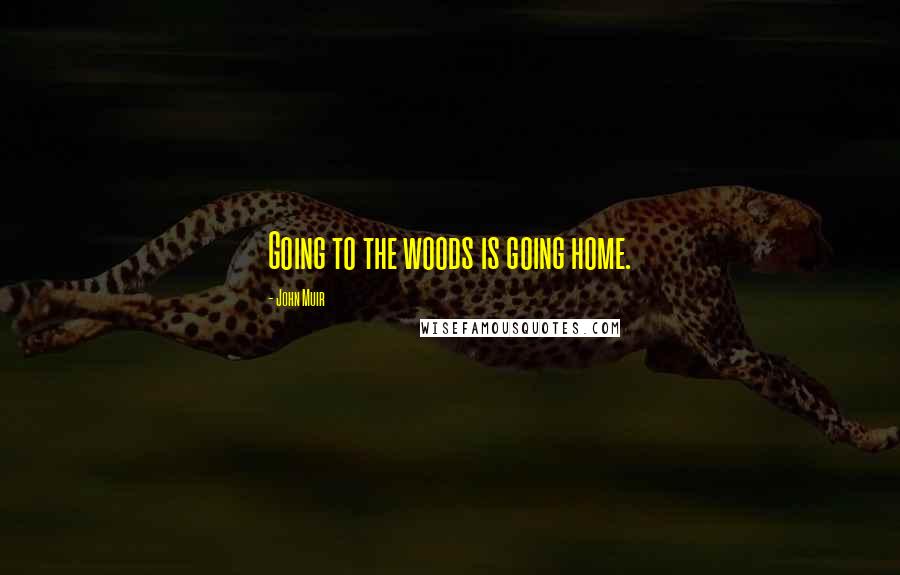 John Muir Quotes: Going to the woods is going home.