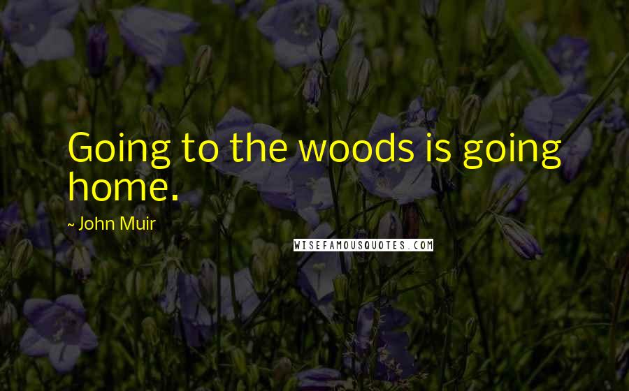 John Muir Quotes: Going to the woods is going home.