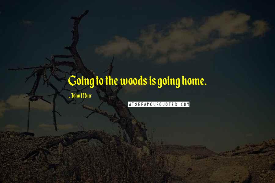 John Muir Quotes: Going to the woods is going home.