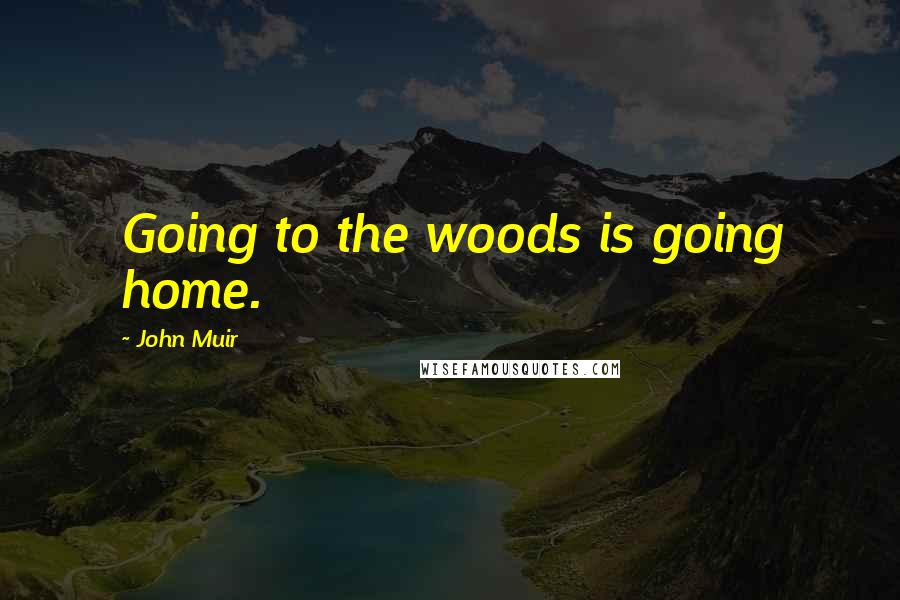 John Muir Quotes: Going to the woods is going home.