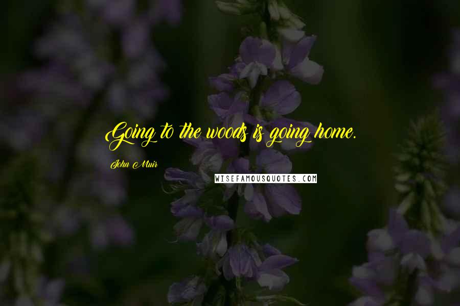 John Muir Quotes: Going to the woods is going home.