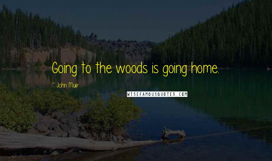 John Muir Quotes: Going to the woods is going home.