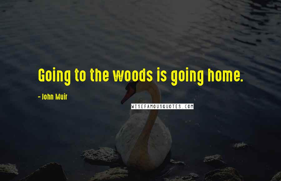 John Muir Quotes: Going to the woods is going home.