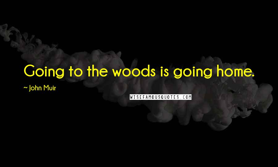 John Muir Quotes: Going to the woods is going home.