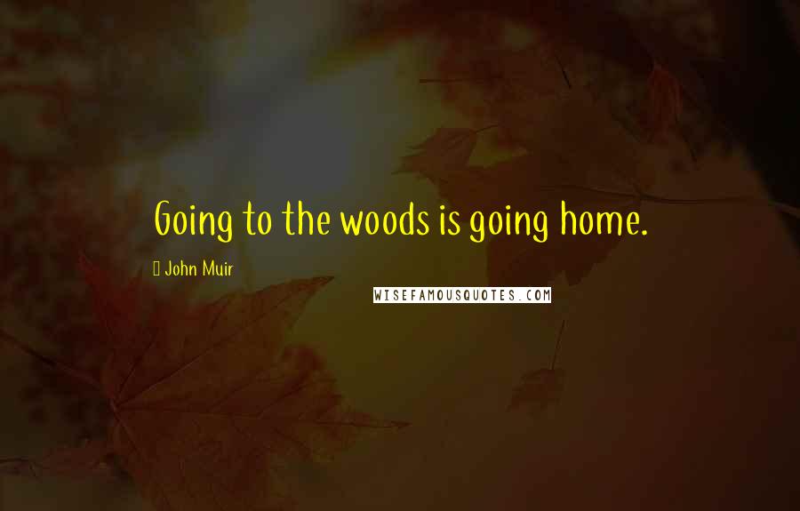 John Muir Quotes: Going to the woods is going home.