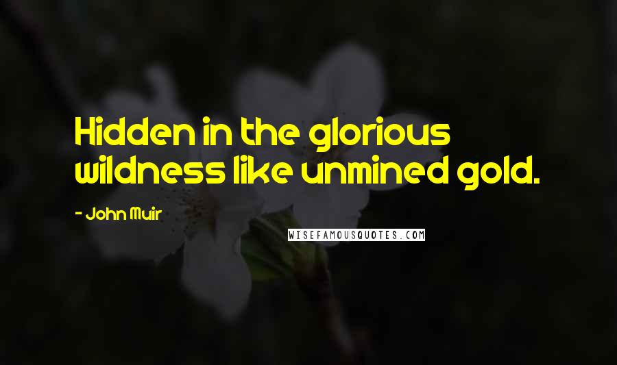 John Muir Quotes: Hidden in the glorious wildness like unmined gold.