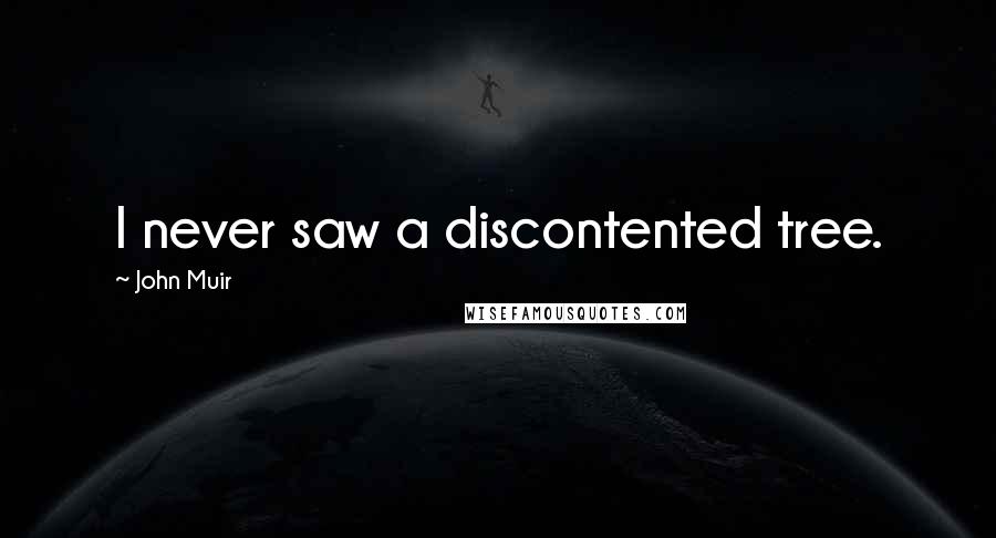 John Muir Quotes: I never saw a discontented tree.