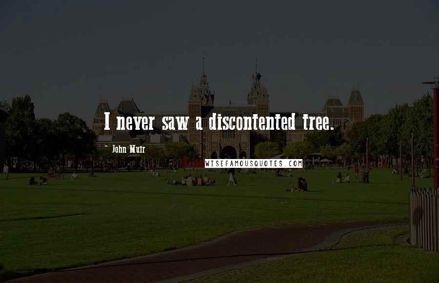 John Muir Quotes: I never saw a discontented tree.