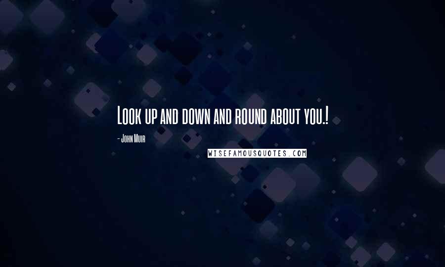 John Muir Quotes: Look up and down and round about you.!