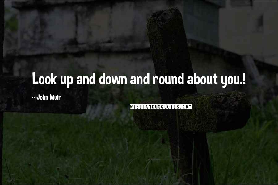 John Muir Quotes: Look up and down and round about you.!
