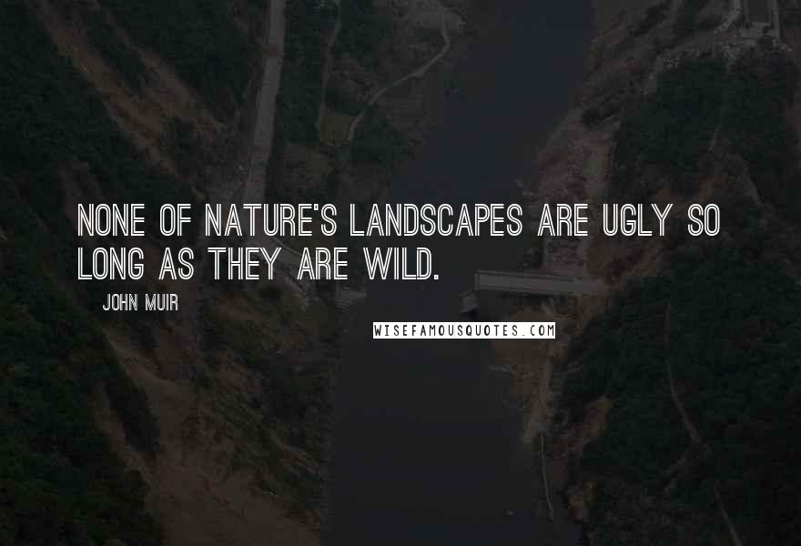 John Muir Quotes: None of Nature's landscapes are ugly so long as they are wild.