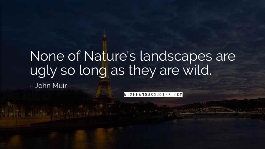 John Muir Quotes: None of Nature's landscapes are ugly so long as they are wild.