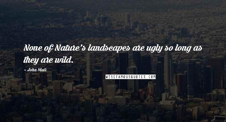 John Muir Quotes: None of Nature's landscapes are ugly so long as they are wild.