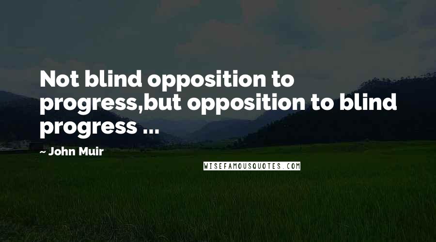 John Muir Quotes: Not blind opposition to progress,but opposition to blind progress ...