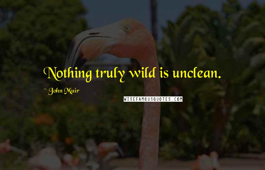 John Muir Quotes: Nothing truly wild is unclean.
