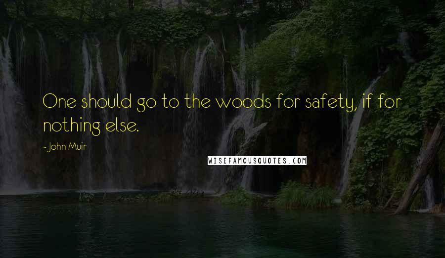 John Muir Quotes: One should go to the woods for safety, if for nothing else.