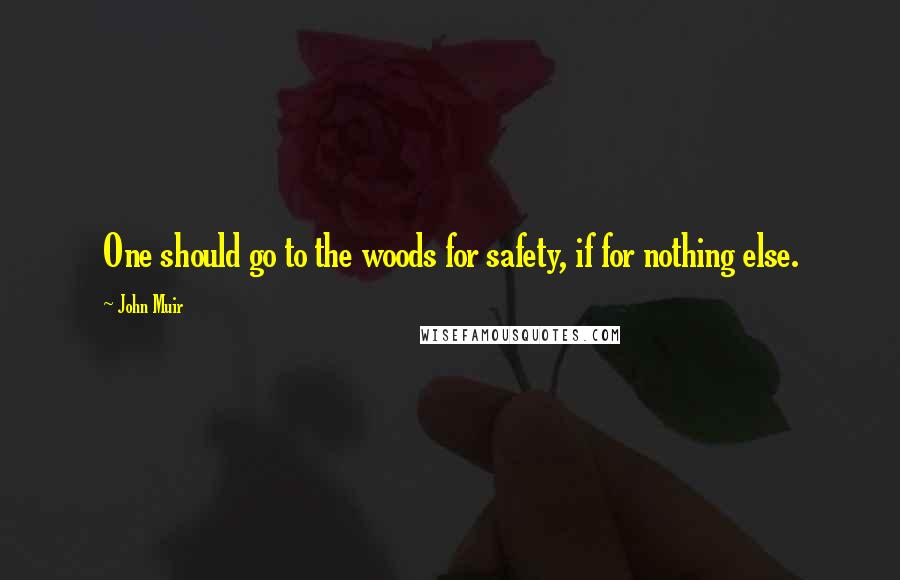 John Muir Quotes: One should go to the woods for safety, if for nothing else.