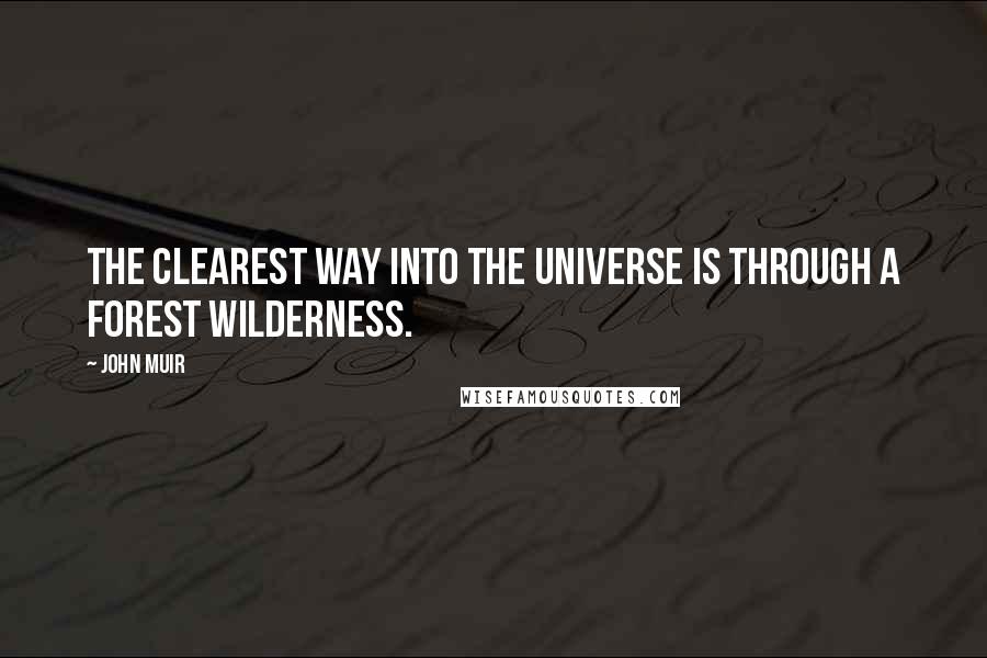 John Muir Quotes: The clearest way into the Universe is through a forest wilderness.