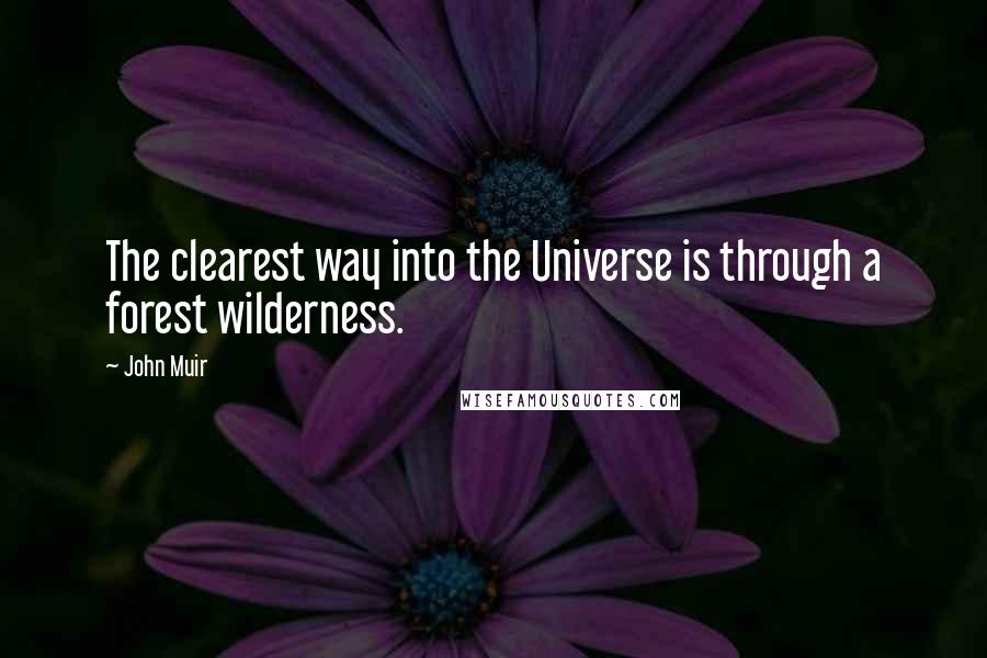 John Muir Quotes: The clearest way into the Universe is through a forest wilderness.