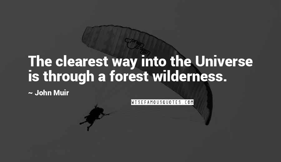 John Muir Quotes: The clearest way into the Universe is through a forest wilderness.