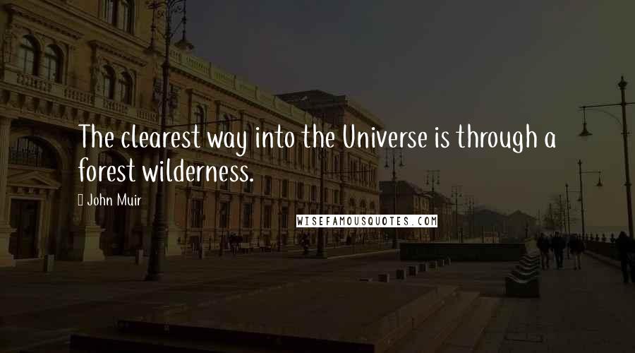 John Muir Quotes: The clearest way into the Universe is through a forest wilderness.