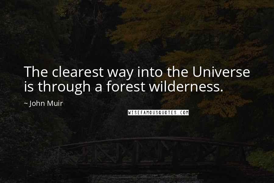 John Muir Quotes: The clearest way into the Universe is through a forest wilderness.