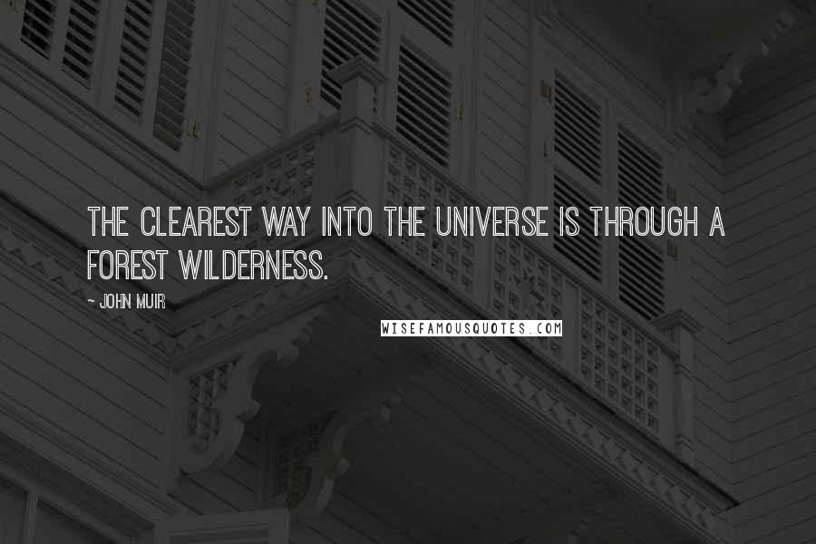 John Muir Quotes: The clearest way into the Universe is through a forest wilderness.