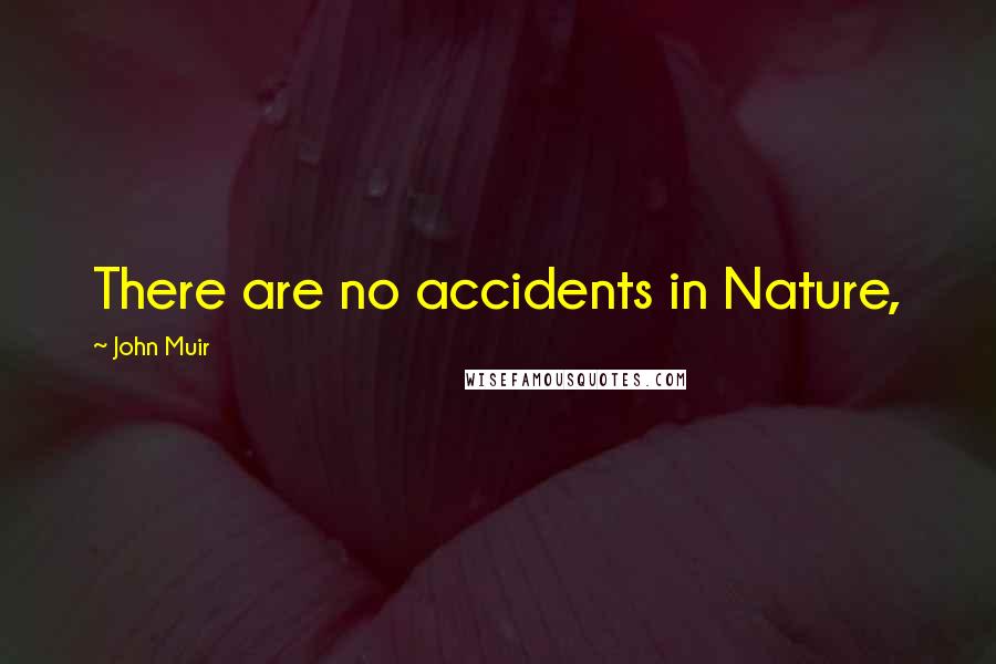 John Muir Quotes: There are no accidents in Nature,