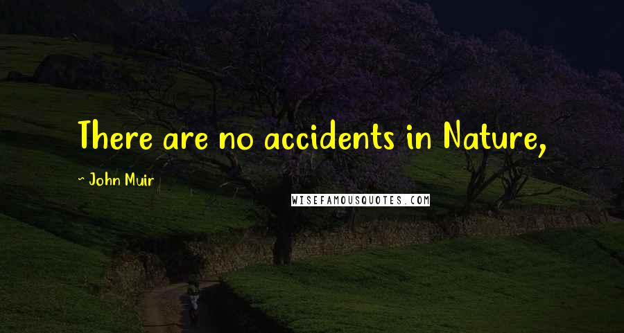 John Muir Quotes: There are no accidents in Nature,